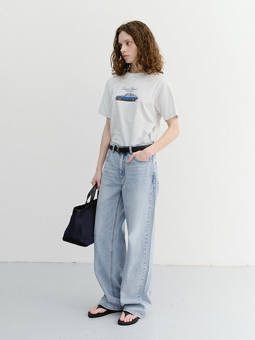 Dunst Summer Relaxed Wide Jeans Light Blue