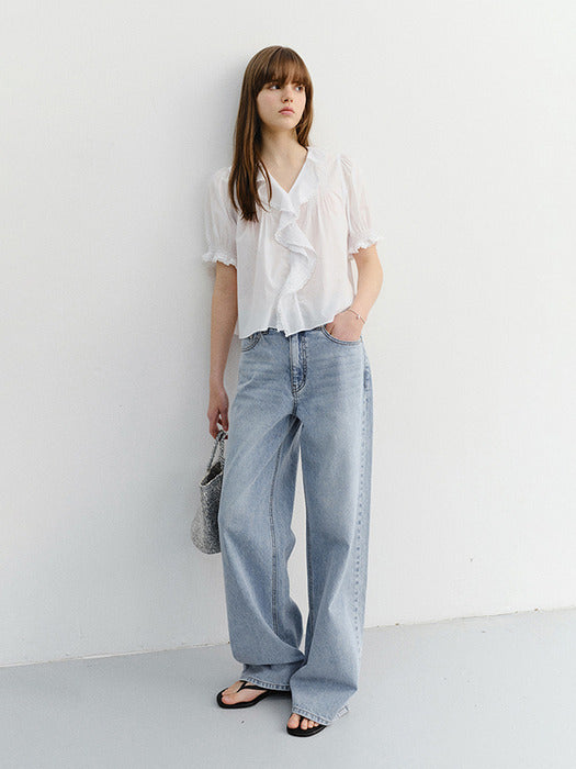 Dunst Summer Relaxed Wide Jeans Light Blue