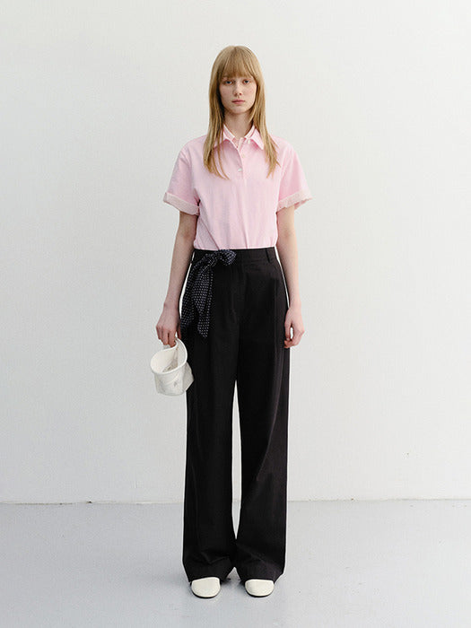 Dunst Summer Double Pleated Chino Slacks Black