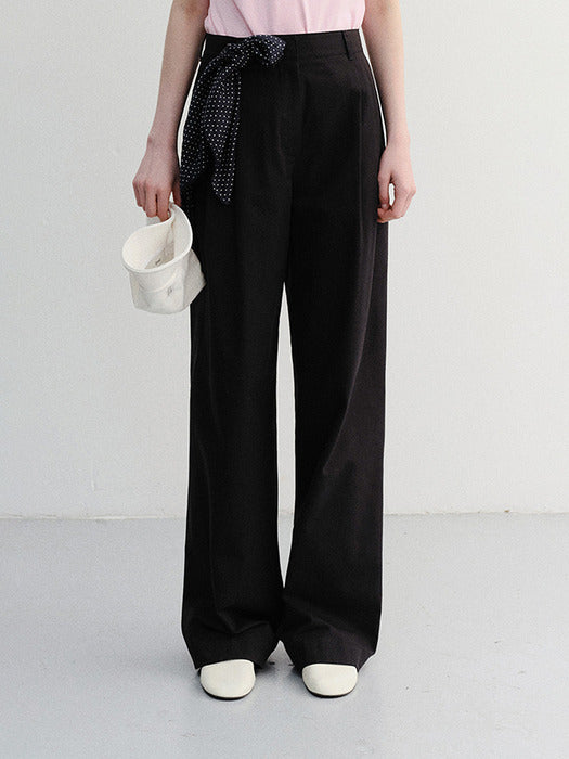Dunst Summer Double Pleated Chino Slacks Black