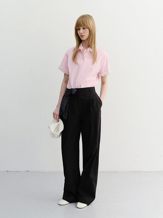 Dunst Summer Double Pleated Chino Slacks Black