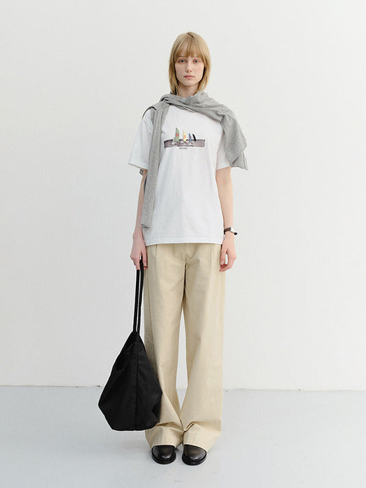 [dunst] Summer Double Pleated Chino Slacks BEIGE_UDPA6B229I2
