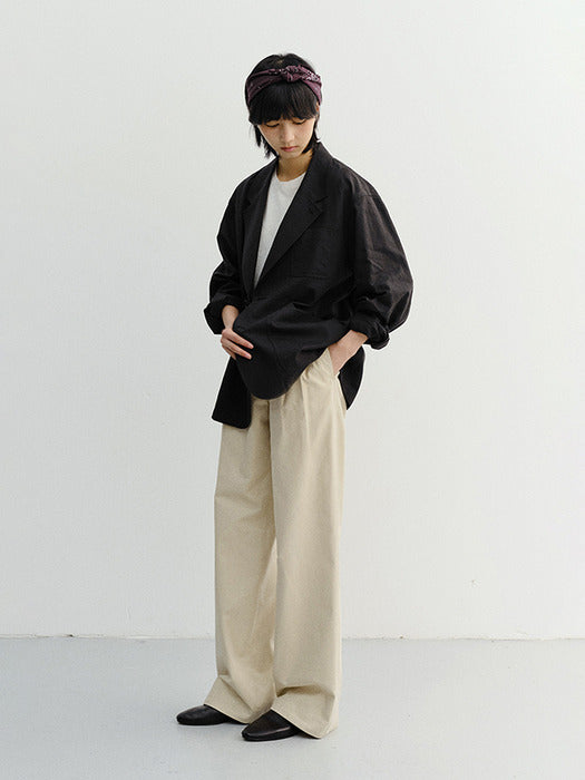 [dunst] Summer Double Pleated Chino Slacks BEIGE_UDPA6B229I2