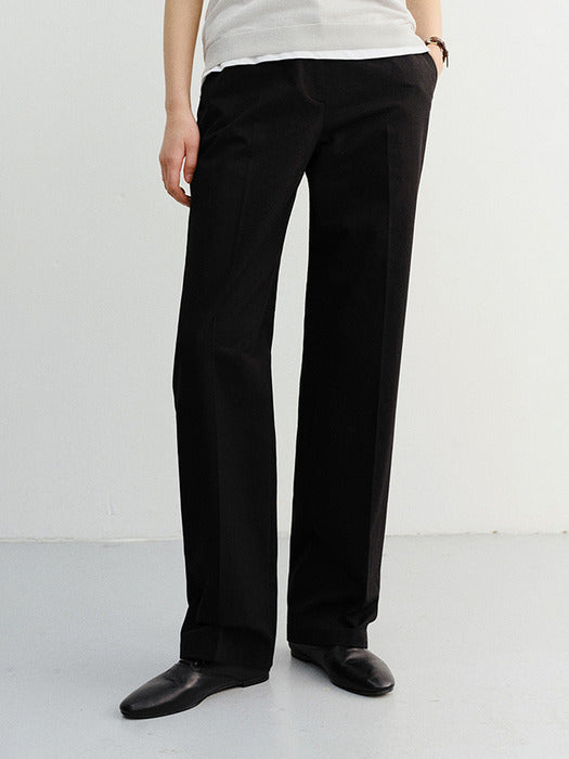 Dunst Summer Straight Chino Slacks Black