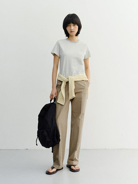 Dunst Summer Straight Chino Slacks Dark Beige