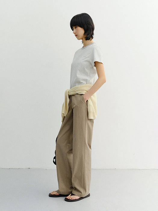 Dunst Summer Straight Chino Slacks Dark Beige