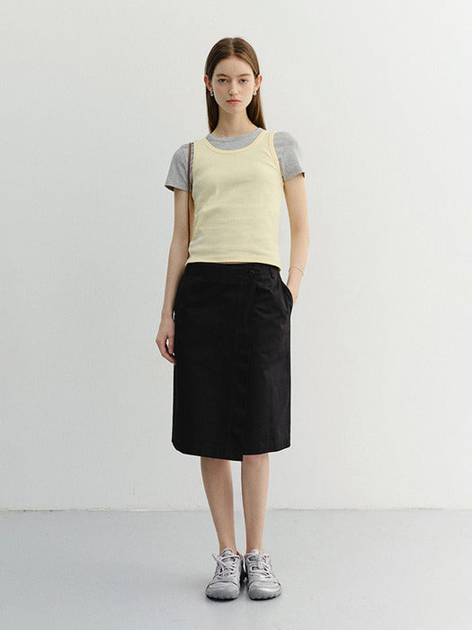 Dunst 90S Midi Skirt Black