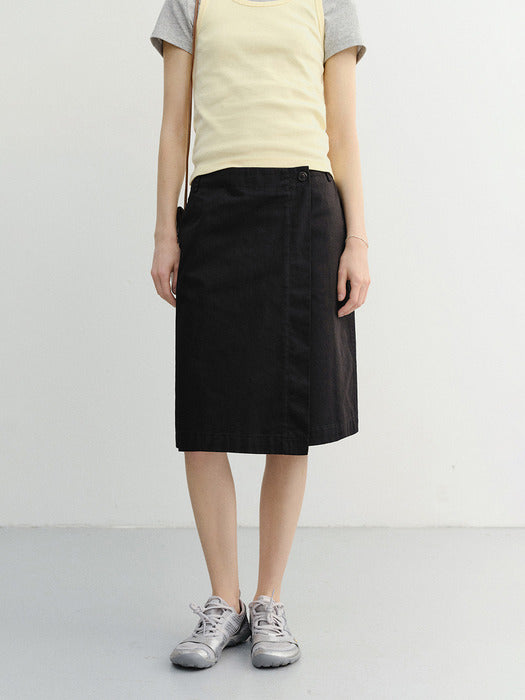 Dunst 90S Midi Skirt Black