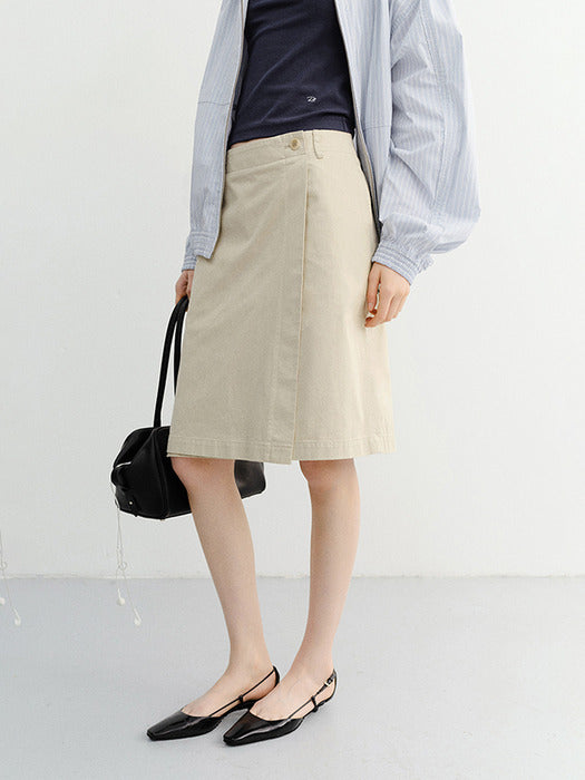Dunst 90S Midi Skirt Beige