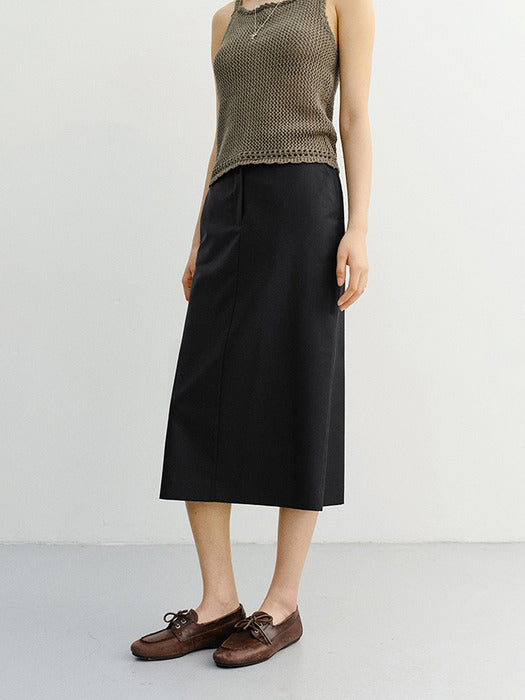 Dunst H-Line Long Skirt Black