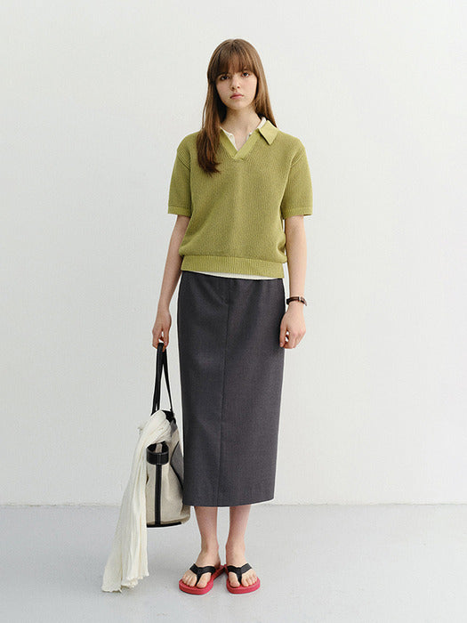 Dunst H-Line Long Skirt Deep Grey