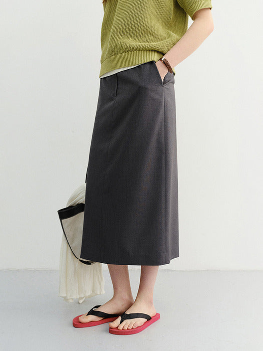 Dunst H-Line Long Skirt Deep Grey