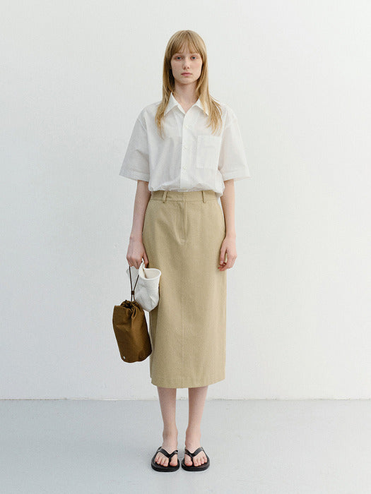 Dunst H-Line Cotton Long Skirt Beige
