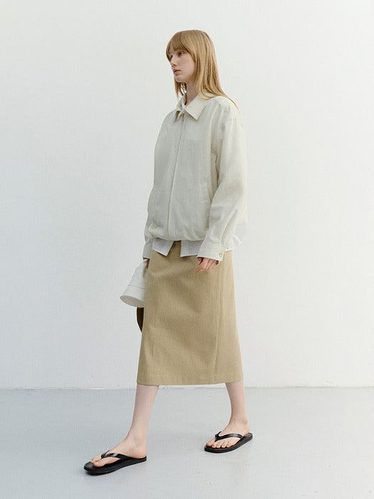 Dunst H-Line Cotton Long Skirt Beige