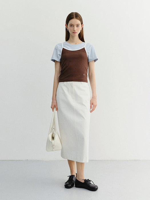 Dunst H-Line Cotton Long Skirt Off White