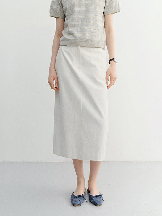 Dunst H-Line Cotton Long Skirt Off White