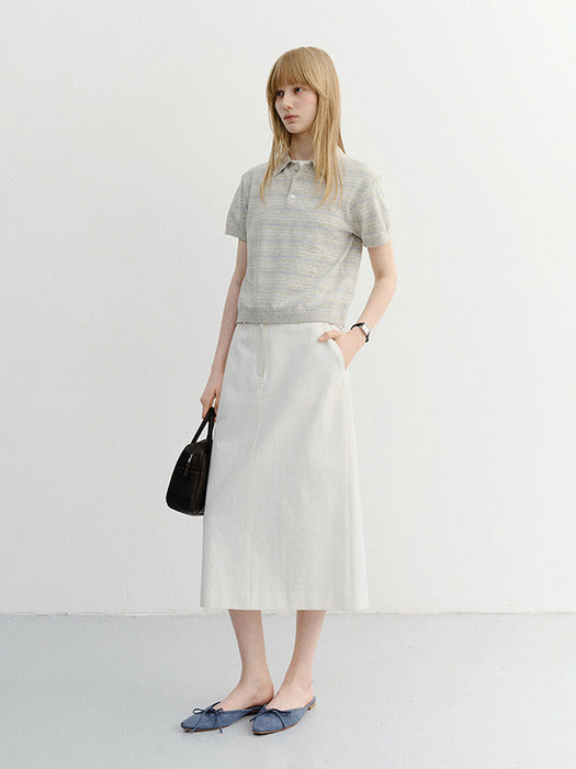 Dunst H-Line Cotton Long Skirt Off White