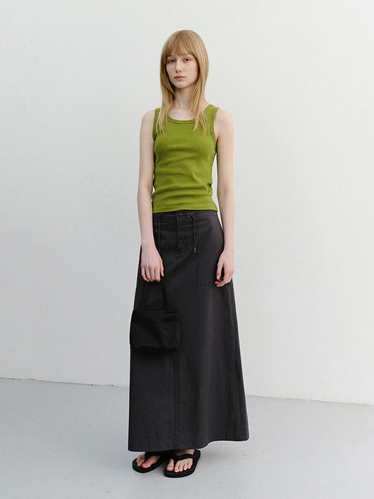 Dunst A-Line Maxi Skirt Charcoal Grey