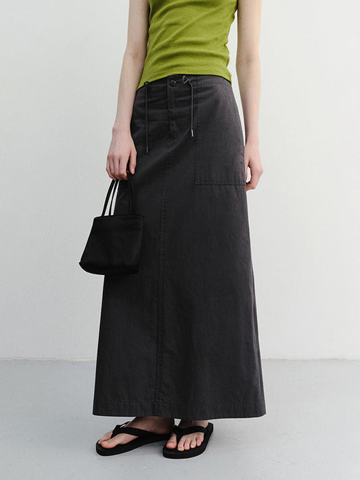 Dunst A-Line Maxi Skirt Charcoal Grey