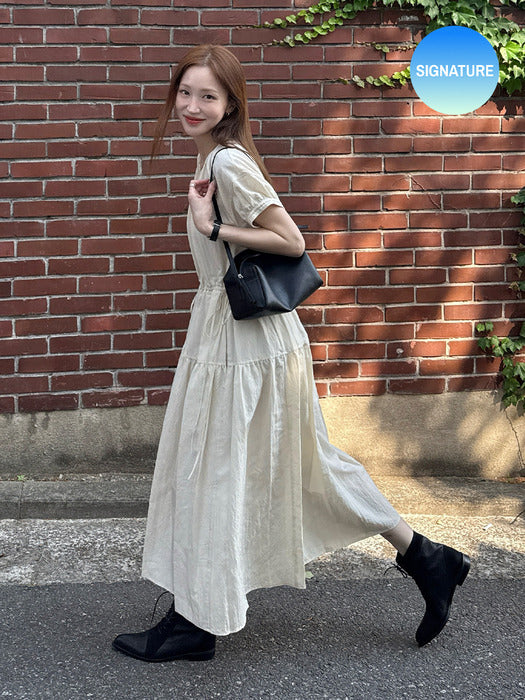 Dunst Half Sleeve Dress Light Beige