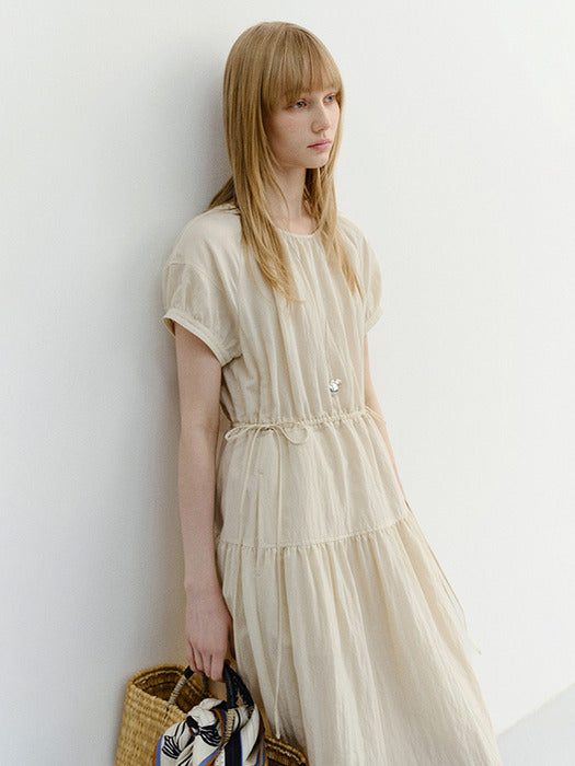 Dunst Half Sleeve Dress Light Beige