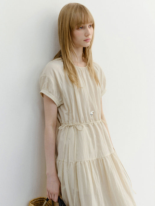 Dunst Half Sleeve Dress Light Beige