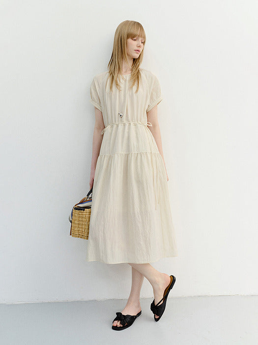 Dunst Half Sleeve Dress Light Beige