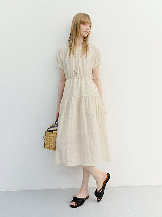 Dunst Half Sleeve Dress Light Beige