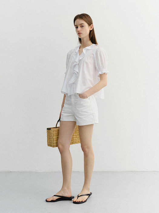 Dunst Ruffle Blouse White