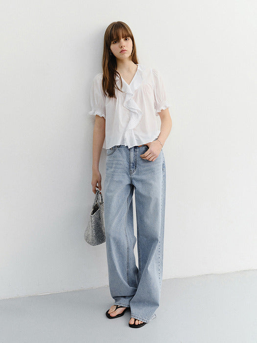 Dunst Ruffle Blouse White