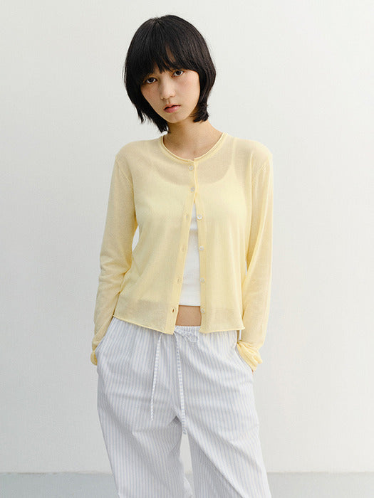 Dunst Summer Essential Crewneck Cardigan Butter