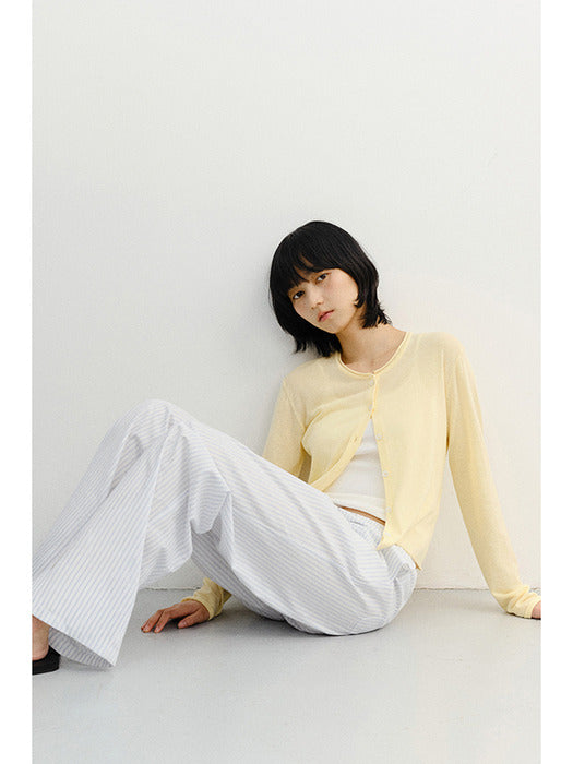 Dunst Summer Essential Crewneck Cardigan Butter