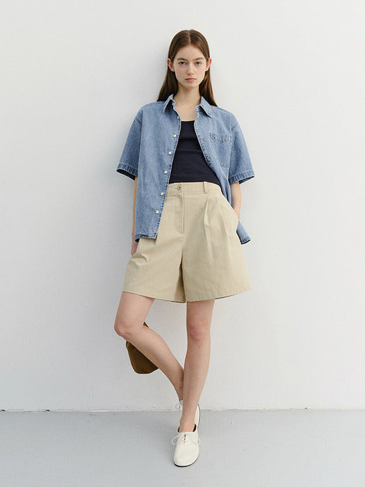 Dunst Unisex Linen Denim Shirt Light Blue