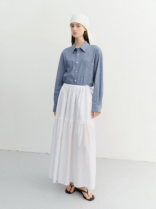Dunst Unisex Seersucker BD Shirt Blue Check