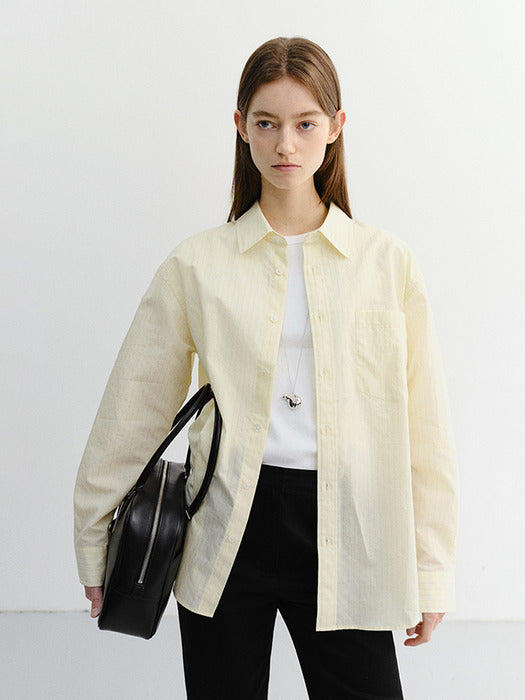 Dunst Unisex Summer Breeze Striped Overshirt Butter