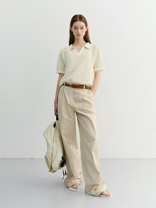Dunst Unisex Chunky Polo Knit Ivory