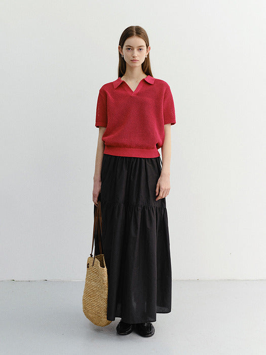 Dunst Unisex Chunky Polo Knit Red