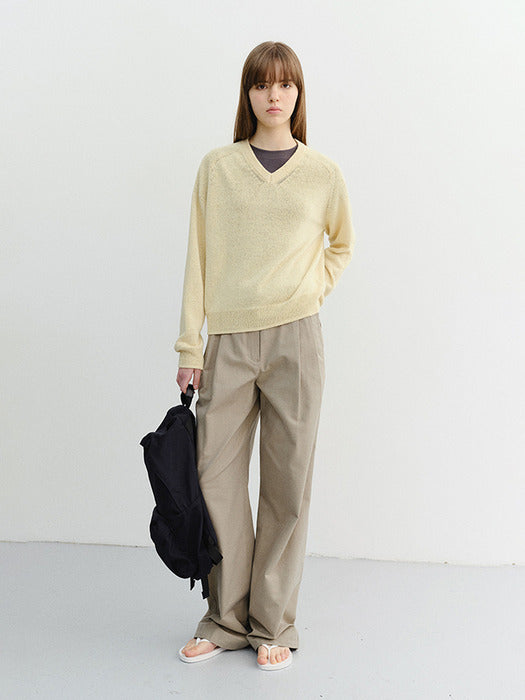 Dunst Unisex V-Neck Sweater Butter