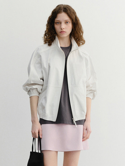 Dunst Unisex Summer Harrington Jacket Cream Stripe