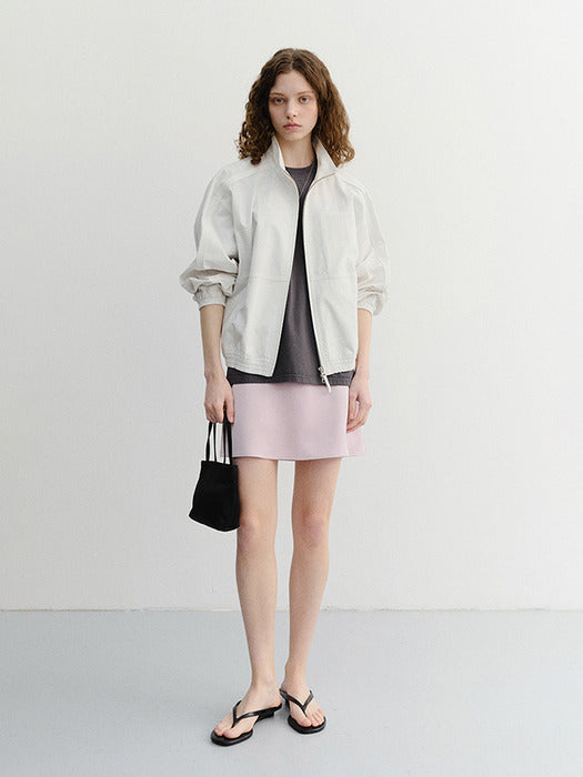 Dunst Unisex Summer Harrington Jacket Cream Stripe