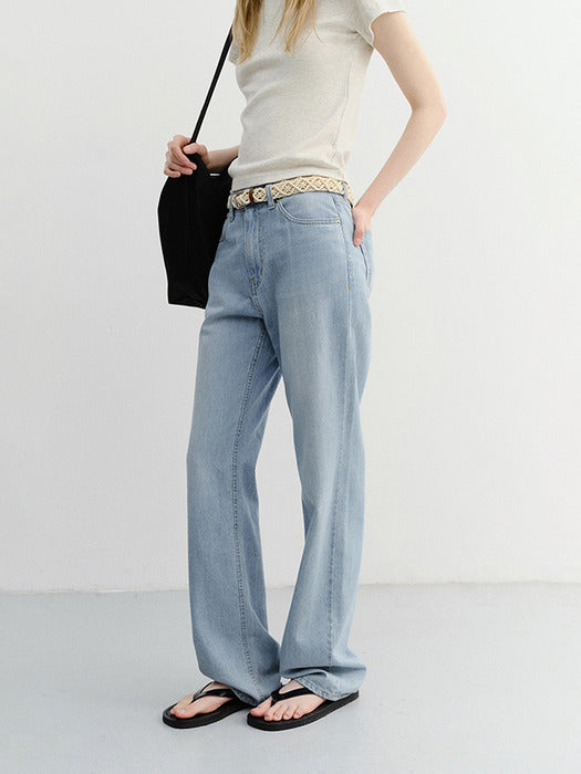 Dunst Relaxed Summer Denim Pants Light Blue
