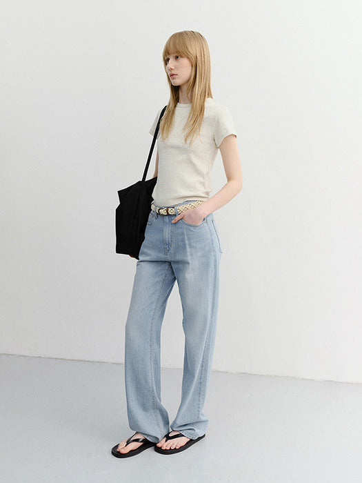 Dunst Relaxed Summer Denim Pants Light Blue