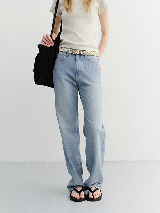 Dunst Relaxed Summer Denim Pants Light Blue