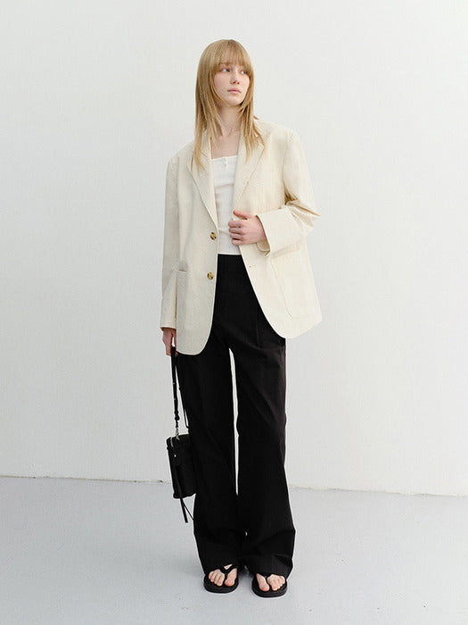 Dunst Unisex Classic Linen Jacket Cream