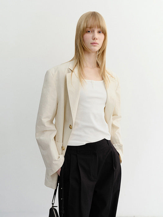 Dunst Unisex Classic Linen Jacket Cream