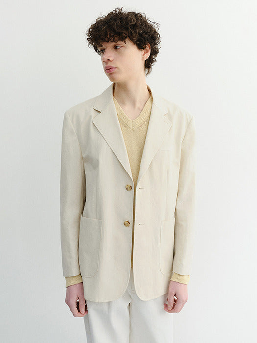 Dunst Unisex Classic Linen Jacket Cream