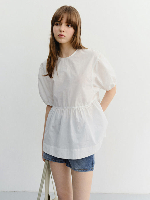 Dunst Ribboned Back Slit Blouse White