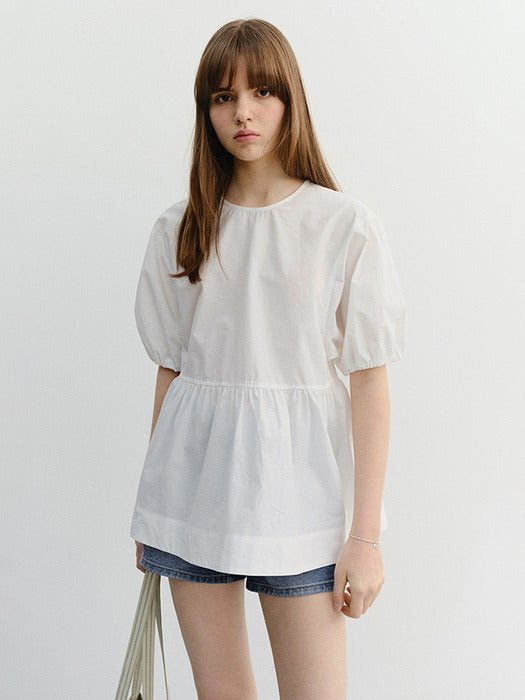 Dunst Ribboned Back Slit Blouse White
