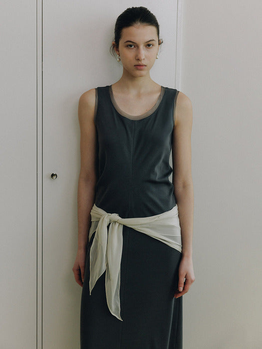 Loeuvre Draped Sleeveless Maxi Dress