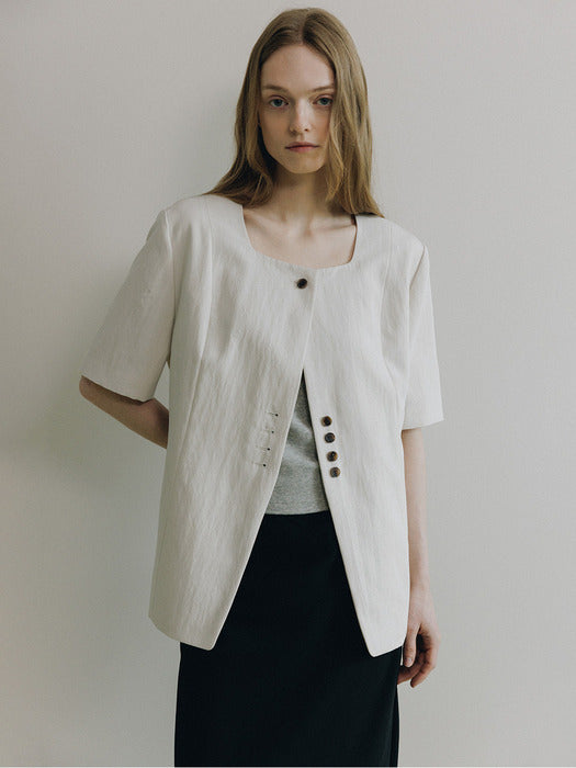 Loeuvre Square Neck Half Sleeve Jacket